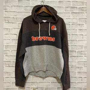 NWT! Women’s Cleveland Browns football brown/gray hoodie sweatshirt Size Medium